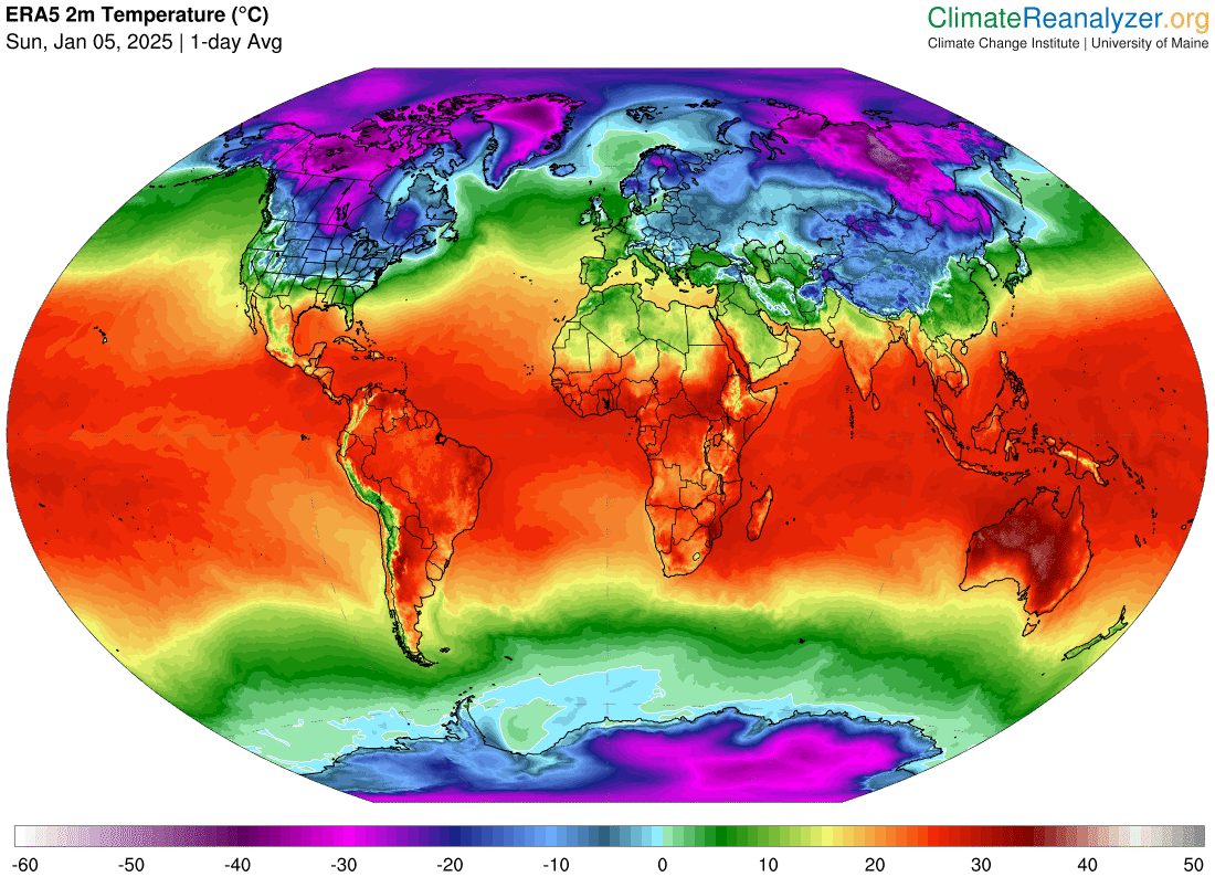 World Mean Annual Temperature Map