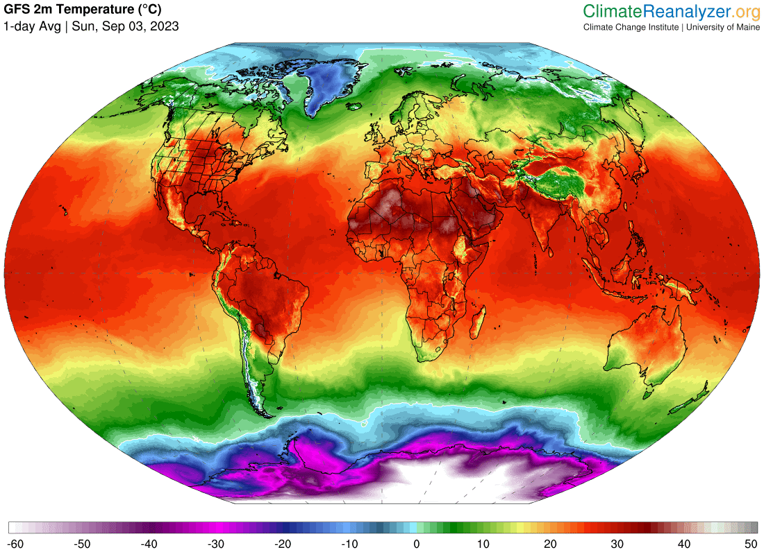 Aktuální teplota vzduchu ve Světě - průměr dne.