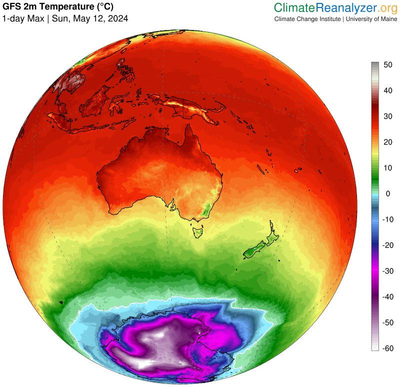 Temperature massime in Oceania