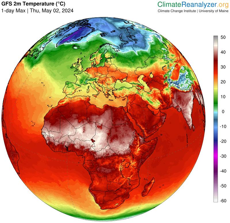 Temperature massime in Africa