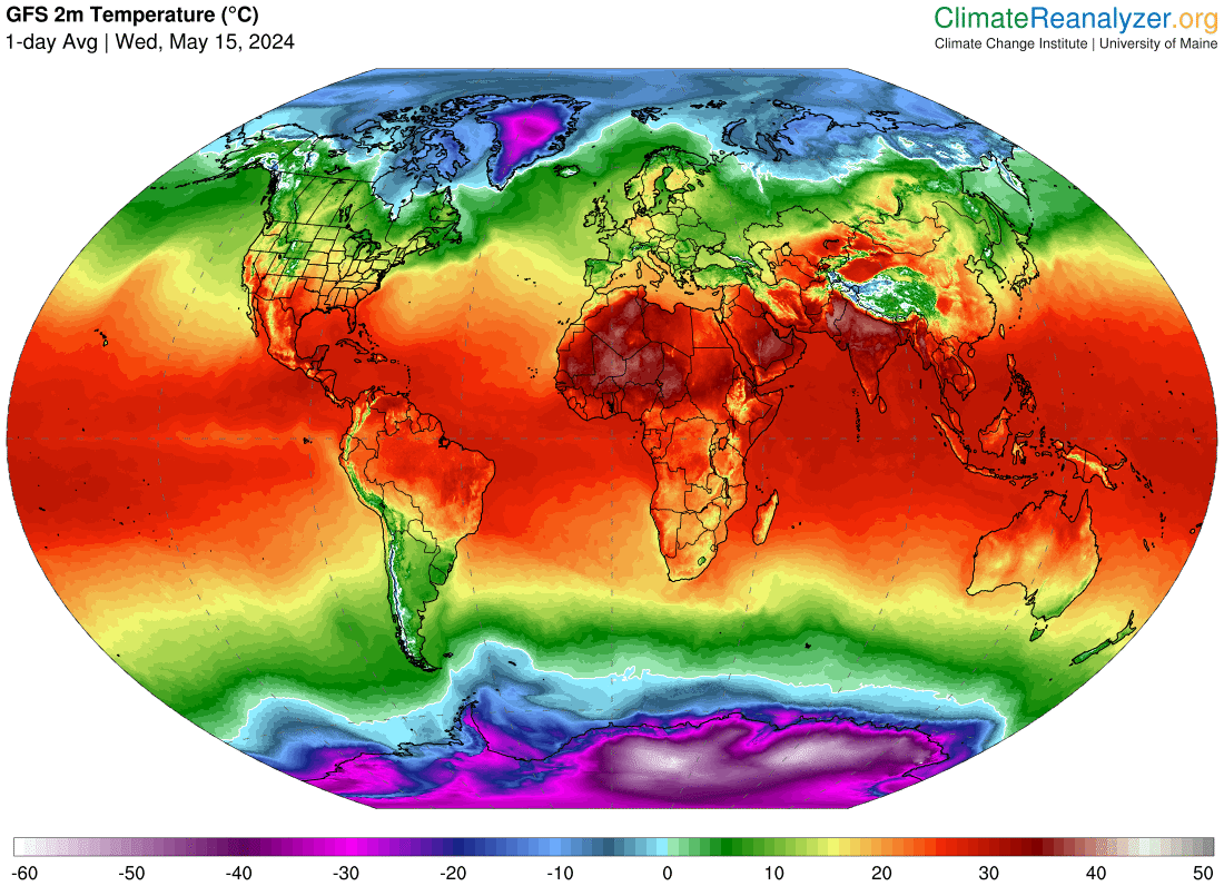 Aktuální teplota vzduchu ve Světě - průměr dne.